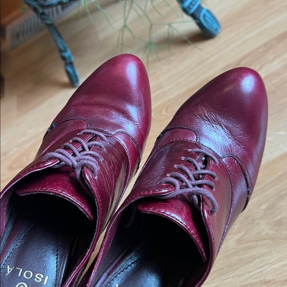 Isolá / Isola - Oxford Bootie 4 inch Heel Oxblood Chianti Leather - Size 8 - Picture 10 of 16